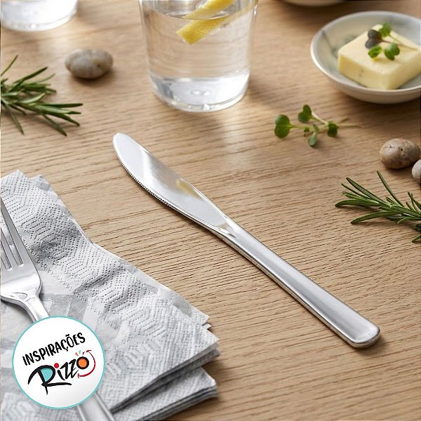 Faca Descartável Premium Prata - 20cm - 6 unidades - Rizzo