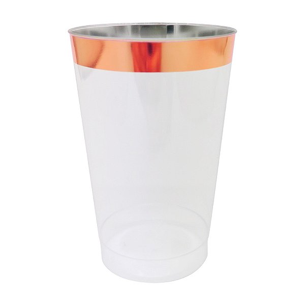 Copo Descartável Premium Rose Gold - 340ml - 4 unidades - Rizzo