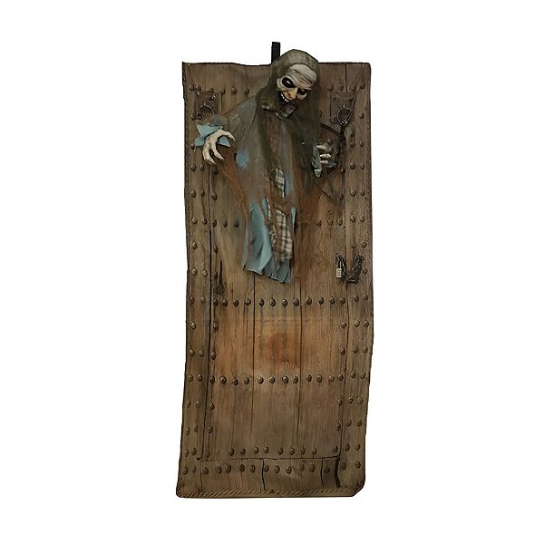 Enfeite Decorativo Halloween - Zumbi de Porta Orfeu - 174cm - Som, Luz e Movimento - 1 unidade - Cromus - Rizzo