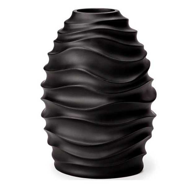 Vaso Preto de Polirresina Preto G - 30cm - 1 unidade - Rizzo