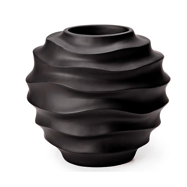 Vaso Preto de Polirresina P - 21cm - 1 unidade - Rizzo