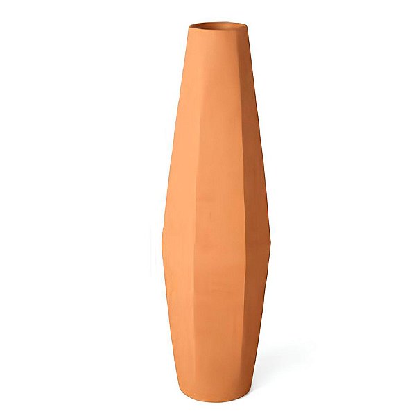 Vaso Hexagonal Bege de Poliresina - 41 cm - 1 unidade - Rizzo