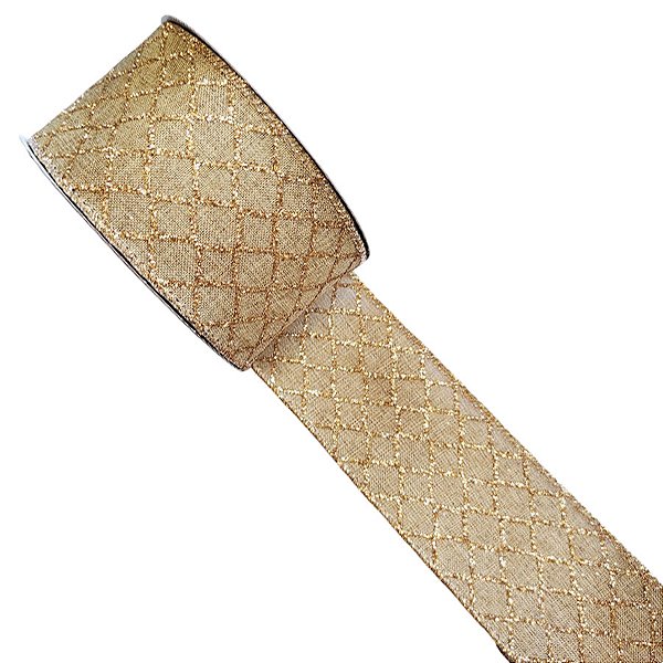 Fita Decorativa - Quadriculado Dourado - 6,3x914cm - 1 unidade - Rizzo
