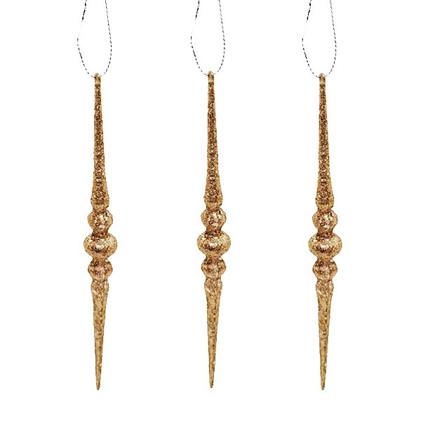 Enfeite de Pendurar de Natal - Pendente Dourado - 16,5cm - 4 unidades - Rizzo