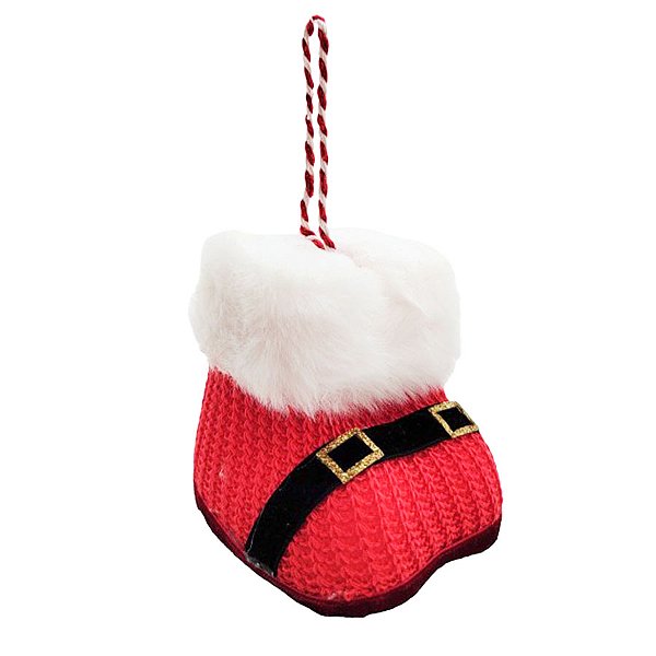 Enfeite de Pendurar de Natal - Sapatinho Noel Listrado - 7x7x6,5cm - 1 unidade - Rizzo
