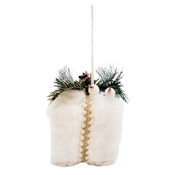 Enfeite de Pendurar de Natal - Presente Pelúcia - 10x8cm - 1 unidade - Rizzo
