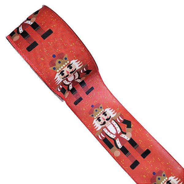 Fita Decorativa de Natal - Quebra Nozes - 6,3x914cm - 1 unidade - Rizzo