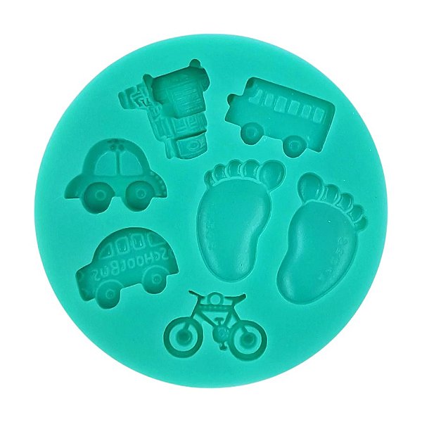 Molde de Silicone - Veículos Pasta Artesanato - 9,5cm - 1 unidade - Prime Chef - Rizzo