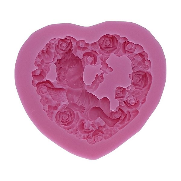 Molde de Silicone - Anjo Moldura de Coração - 8,8cm - 1 unidade - Prime Chef - Rizzo