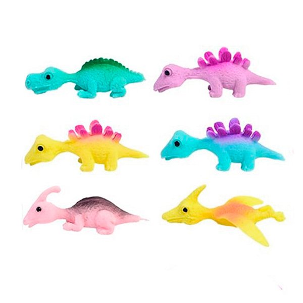 Mini Brinquedo Estilingue Dino Ataque - Sortido - 7cm - 6 unidades - Rizzo