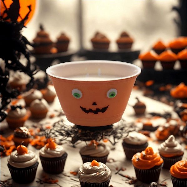 Bowl de Halloween Divertido - Laranja - 25x14cm - 1 unidade - Cromus - Rizzo