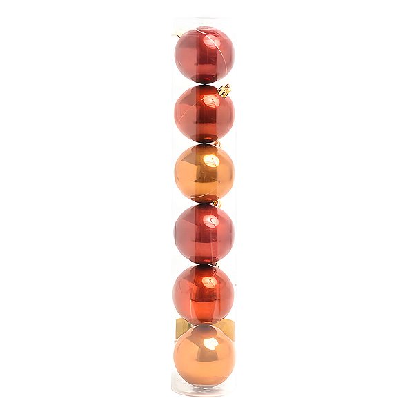 Bolas de Natal em Tubo - Bordo e Marfim - 8cm - 6 unidades - Cromus - Rizzo