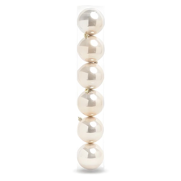 Bolas de Natal em Tubo - Champagne - 10cm - 6 unidades - Cromus - Rizzo