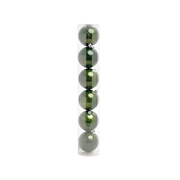 Bolas de Natal em Tubo - Verde - 6cm  - 6 unidades - Cromus - Rizzo