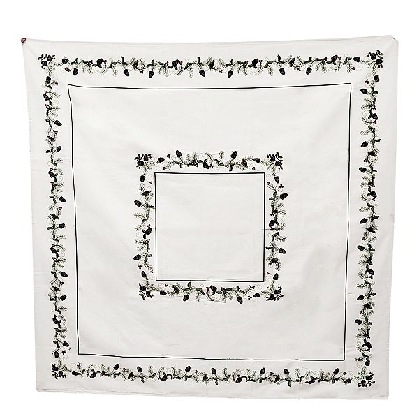 Toalha de Mesa de Natal - Pinhas - 150cm - 1 unidade - Rizzo