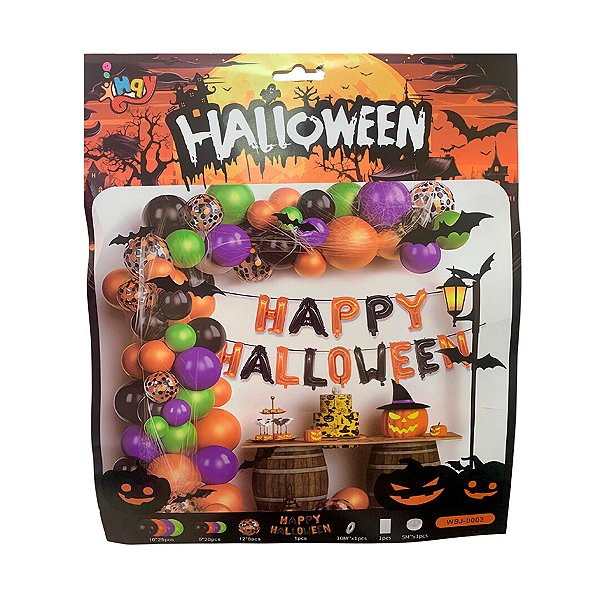 Kit Balões Halloween - Happy Halloween - Kit com 53 Balões - 1 unidade - Rizzo