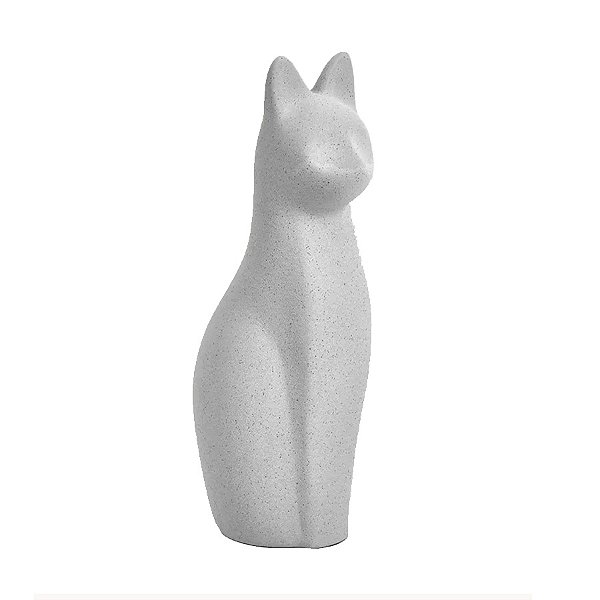Escultura Gato de Cerâmica - 10x35x9cm - 1 unidade - Rizzo