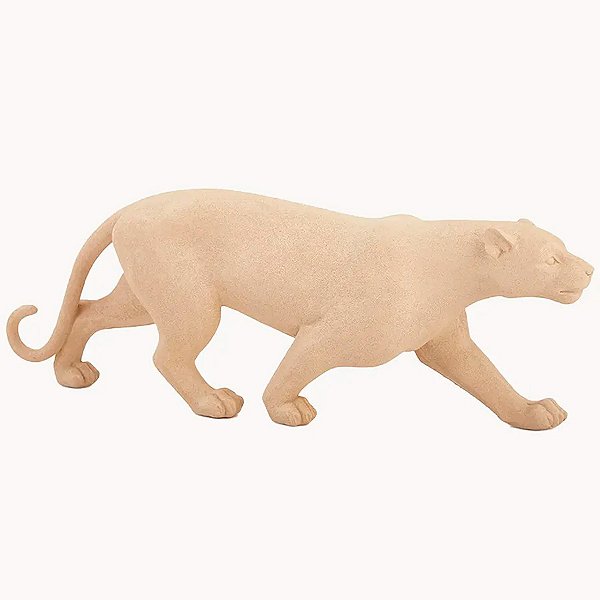 Escultura Leopardo de Poliresina - 43x15x8cm - 1 unidade - Rizzo
