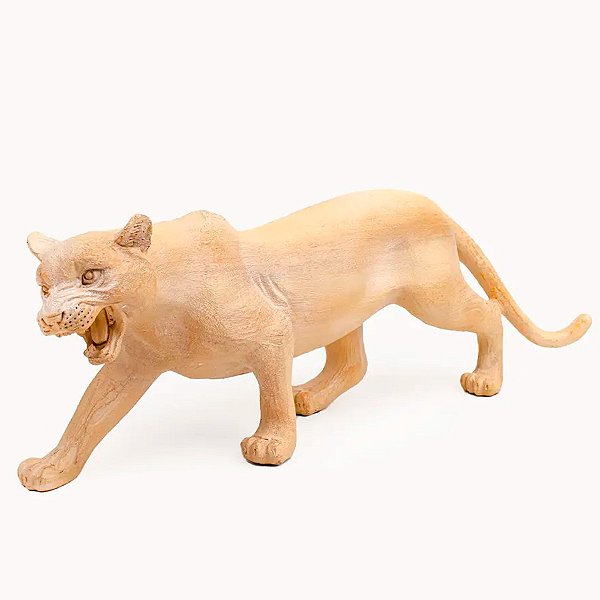 Escultura Pantera de Poliresina - 44x15x10cm - 1 unidade - Rizzo