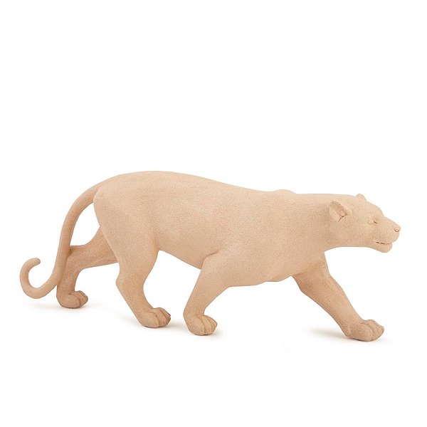 Escultura Leopardo de Poliresina - 38x11x6cm - 1 unidade - Rizzo
