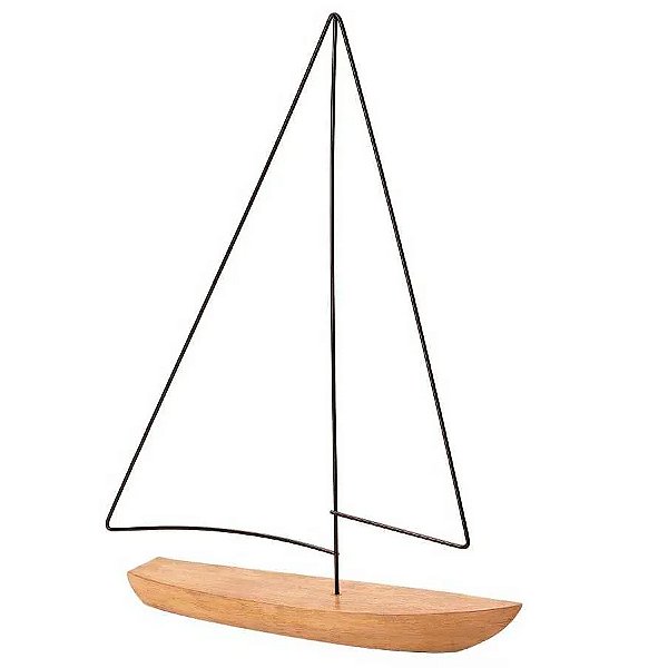 Escultura Barco de Poliresina - 30x40x7cm - 1 unidade - Rizzo