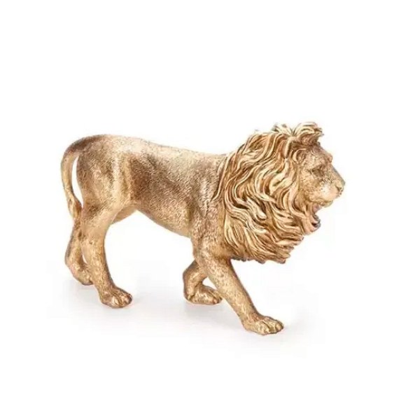 Escultura Leão de Poliresina - 24x15,5x7cm - 1 unidade - Rizzo