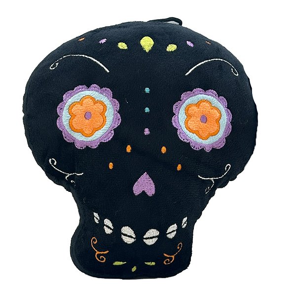 Caveira Mexicana Preta de Pelúcia - 18cm - 1 unidade - Rizzo