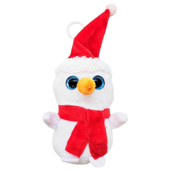 Boneco de Neve com Cachecol Chaveiro de Pelúcia - 10cm - 1 unidade - Rizzo