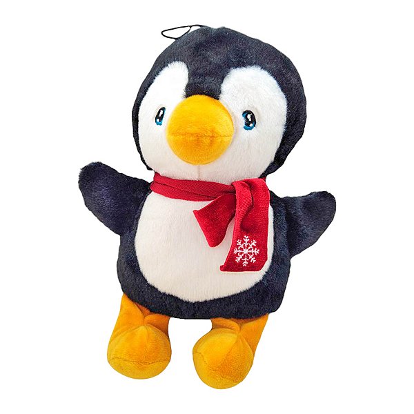 Pinguim com Cachecol de Pelúcia - 22cm - 1 unidade - Rizzo