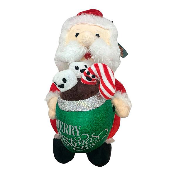 Papai Noel com Côco de Pelúcia - 33cm - 1 unidade - Rizzo