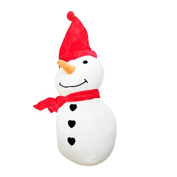 Boneco de Neve com Touca de Natal de Pelúcia - 25cm - 1 unidade - Rizzo