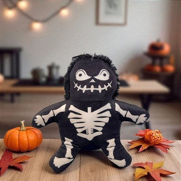 Esqueleto Preto de Pelúcia - 23cm - 1 unidade - Rizzo