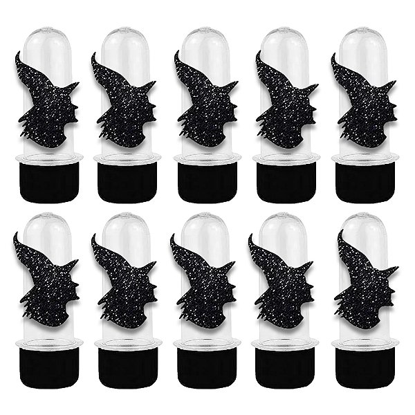 Mini Tubete com Aplique - Bruxa Halloween - Preto - 10 unidades - Rizzo