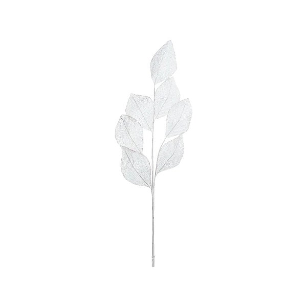 Galho Decorativo - Folhas Brancas - 59cm - 1 unidade - Cromus - Rizzo