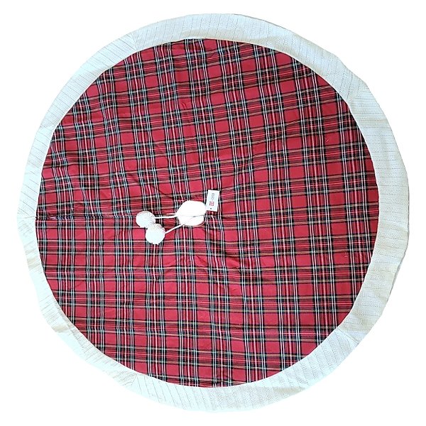 Saia para Árvore de Natal - Xadrez Vermelho e Verde - 58cm - 1 unidade - Rizzo