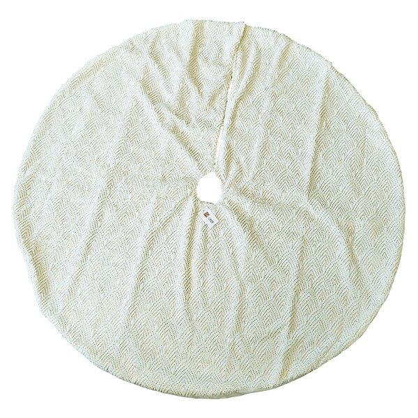 Saia para Árvore de Natal - Branca com Bolinhas Douradas - 120cm - 1 unidade - Rizzo