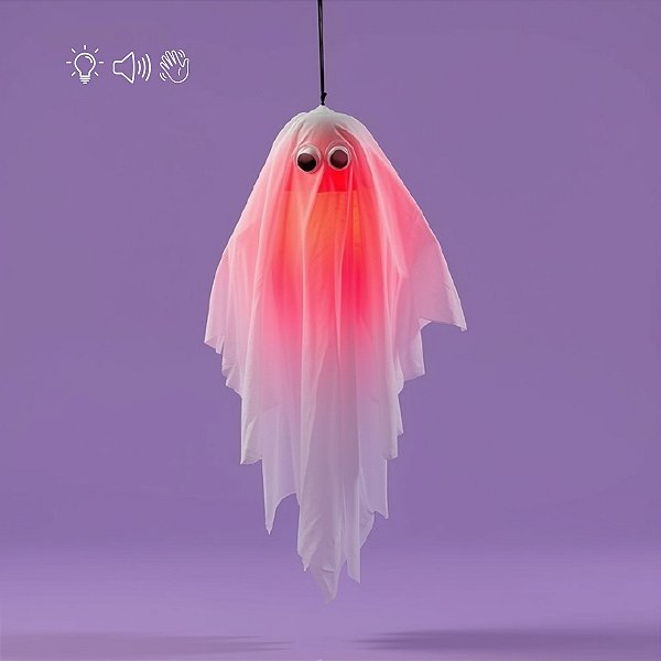 Enfeite Decorativo de Halloween - Fantasma Billy com Luz - 53cm - 1 unidade - Cromus - Rizzo