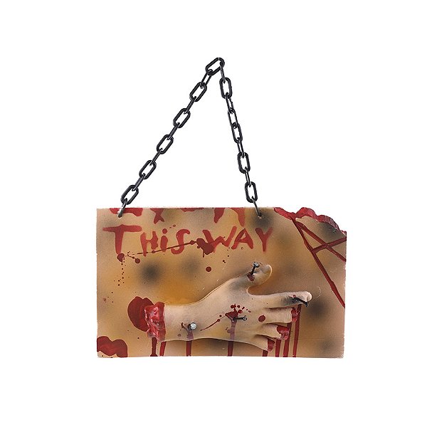 Enfeite para Porta Halloween - Placa Mão Decepada - 1 unidade - Cromus - Rizzo