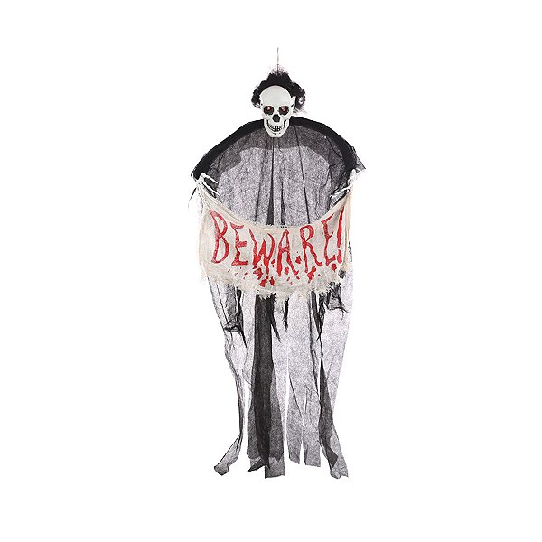 Enfeite Decorativo de Halloween - Caveira Ortis com LED - 90cm - 1 unidade - Cromus - Rizzo