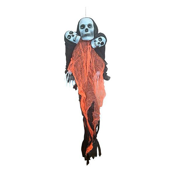 Enfeite Decorativo de Halloween - Morte Crânio com Luz - 90cm - 1 unidade - Rizzo