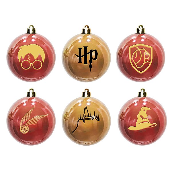 Bola de Natal Bordo e Marfim - Bruxinho - 7cm - 6 unidades - Rizzo