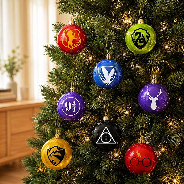Bola de Natal Colorida Perolada - Bruxinhos - 8cm - 8 unidades - Rizzo
