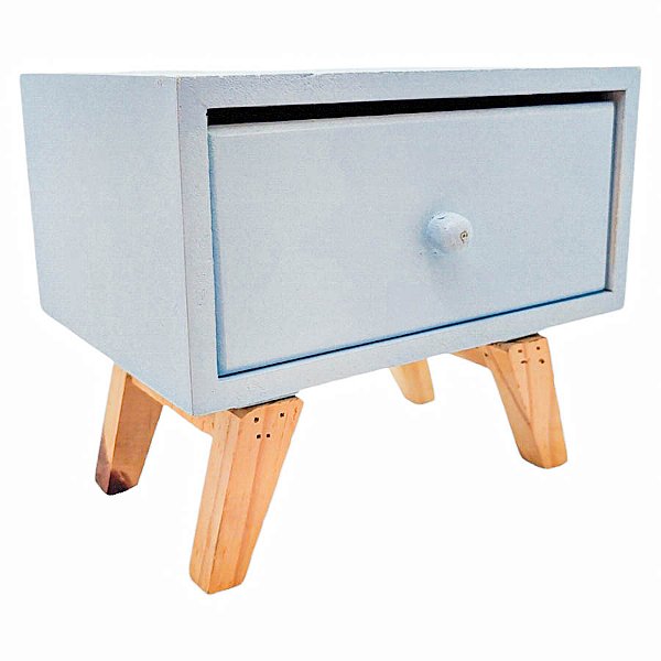 Mini Gaveteiro de Mesa 1 Gaveta - Azul Claro - 20x15x17cm - 1 unidade - Rizzo