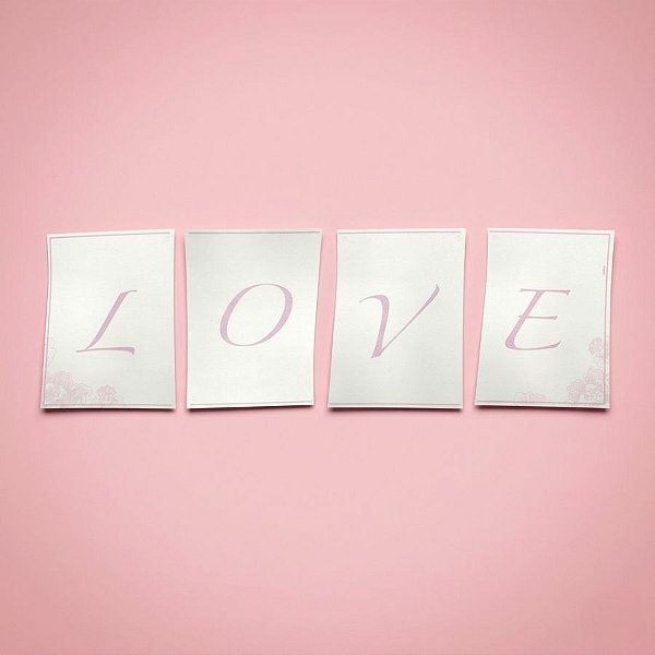 Faixa Decorativa - Love Branco e Rosa - 58x20cm - 1 unidade - Cromus - Rizzo