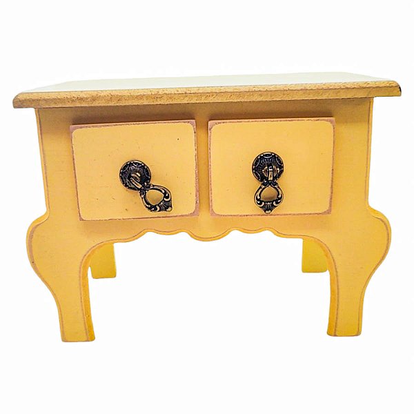 Mini Gaveteiro de Mesa 2 Gavetas - Amarelo Candy - 13x22x17cm - 1 unidade - Rizzo