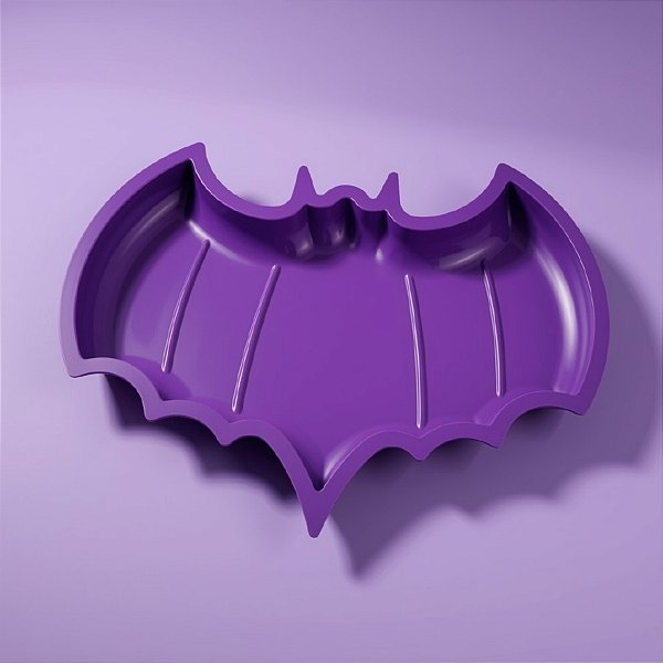 Bandeja Decorativa de Halloween - Morcego Roxo - 21x16cm - 1 unidade - Rizzo