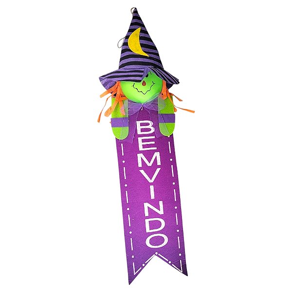 Enfeite de Pendurar de Halloween - Bruxa Roxa - 58x13cm - 1 unidade - Rizzo - Rizzo