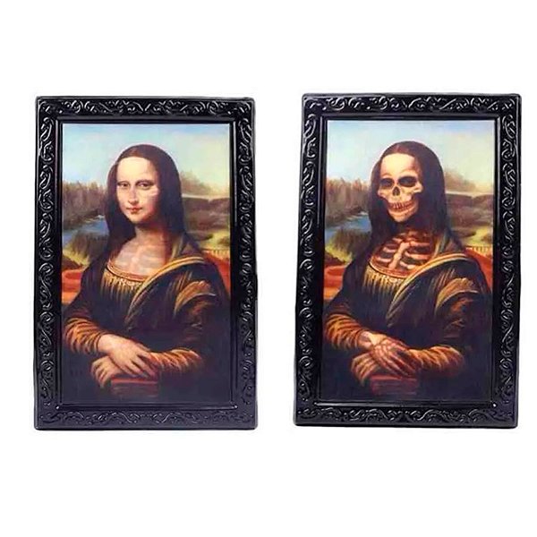 Enfeite de Halloween - Quadro 3D Monalisa - 22x27cm - 1 unidade - Rizzo - Rizzo