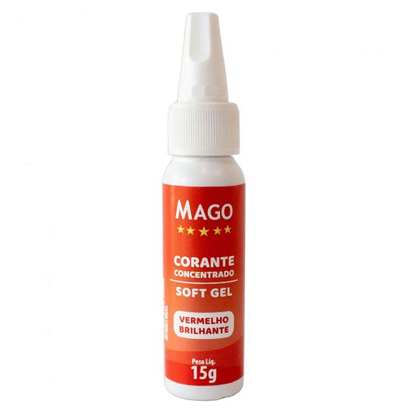 Corante SoftGel Vermelho Brilhante - 15g - 1 unidade - Mago - Rizzo