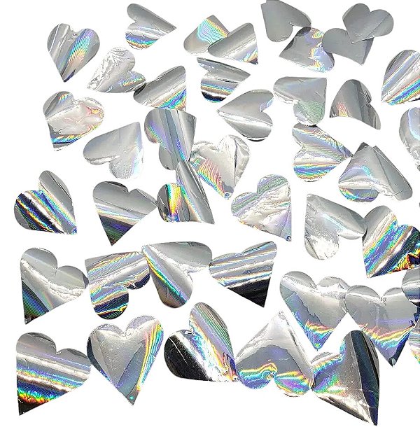 Confete Metálico Coração para Balão - Holográfico - 25g - 1 unidade - Rizzo